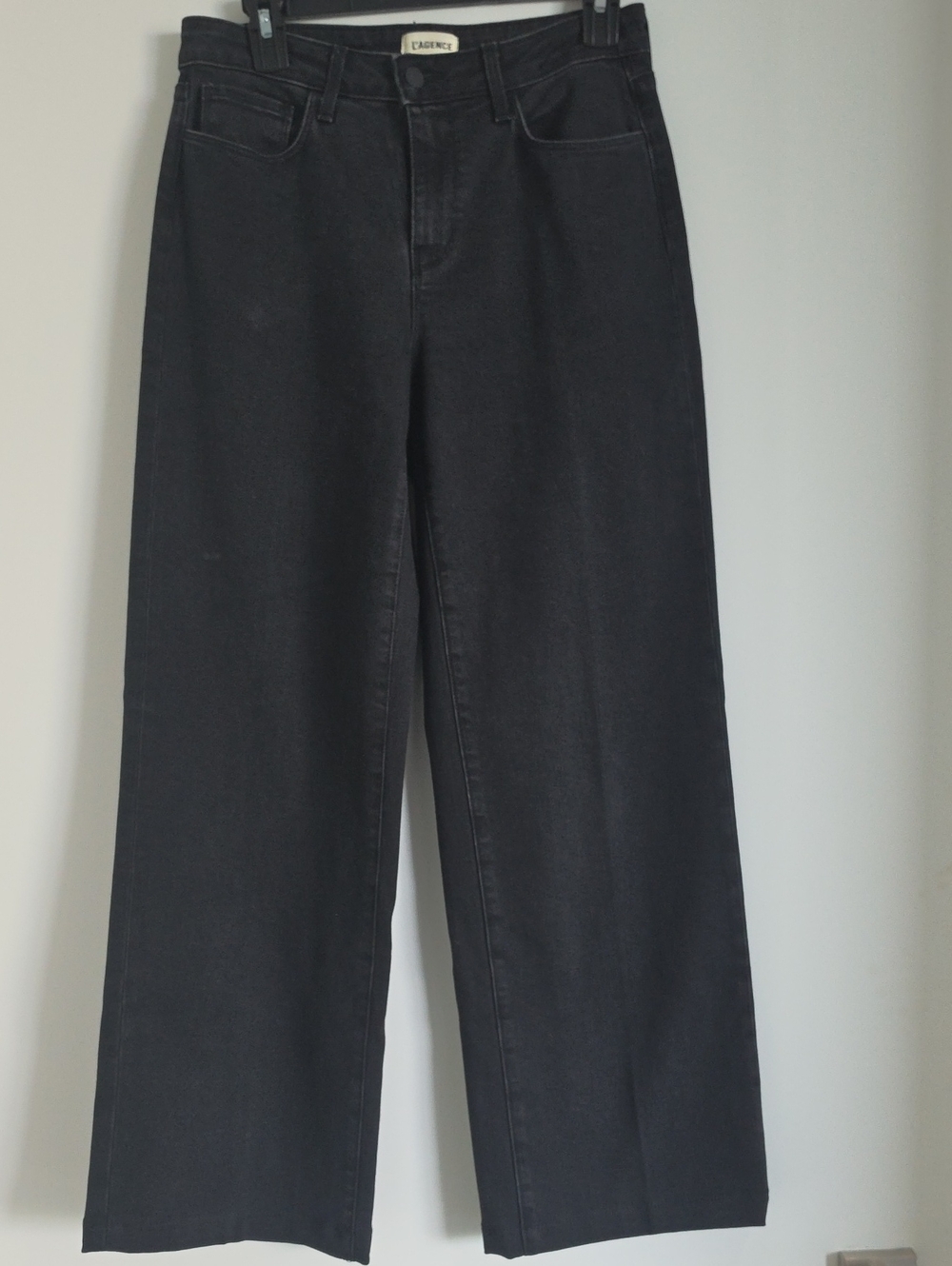L'AGENCE Black Wide-Leg High-Rise Jeans